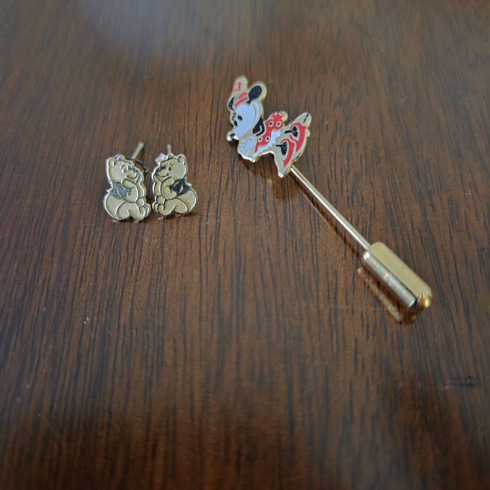 Disney Pin and Earrings Set